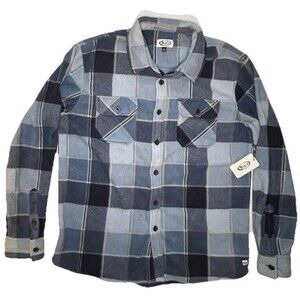 Flannel Shirt Jacket Mens Large Blue Surf City Surf Shop NWT. MSRP $59.99